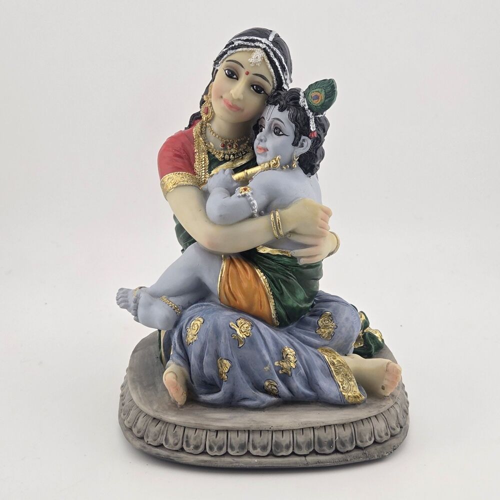 Maa Yashoda Krishna Murti Statue - Hindu God Lord Krishna Idol 5.7"
